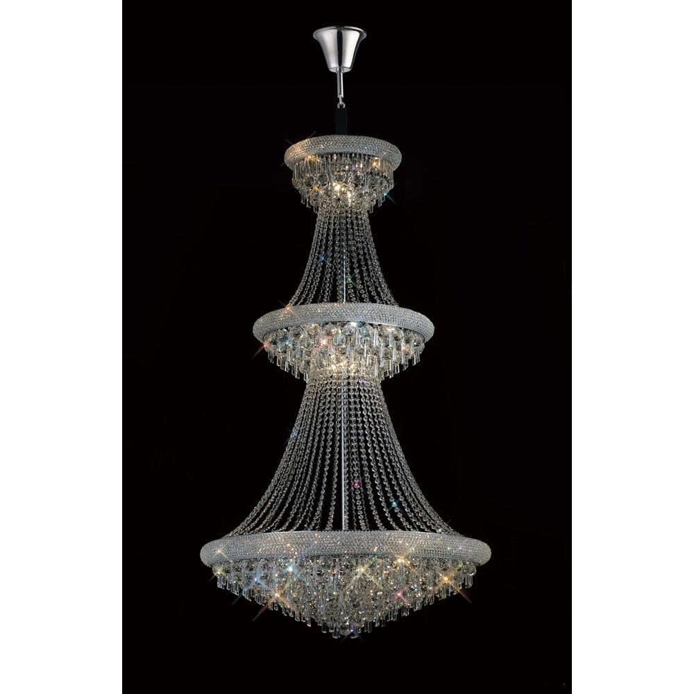 Alexandra Pendant 3 Tier 29 Light Polished Chrome / Crystal