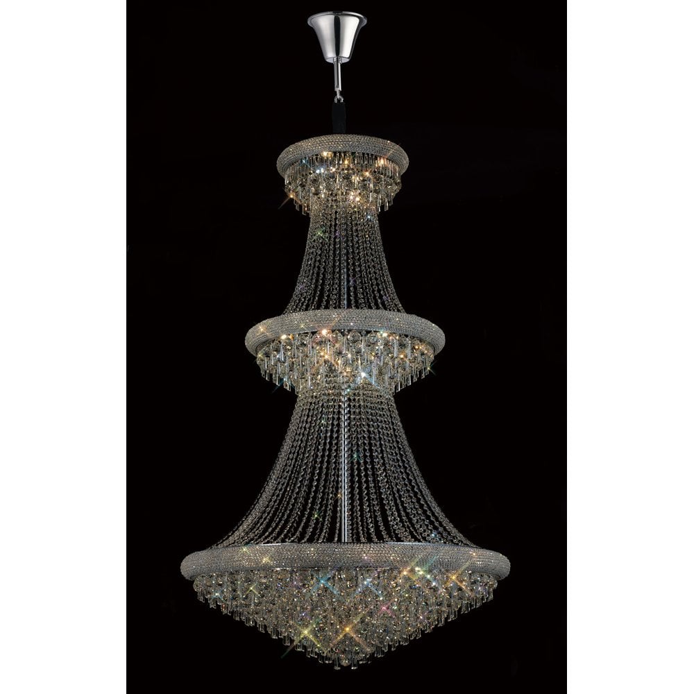 Alexandra Pendant 3 Tier 37 Light Polished Chrome / Crystal