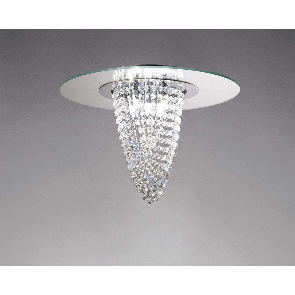 Oberon Ceiling 5 Light Polished Chrome/Mirror/Crystal