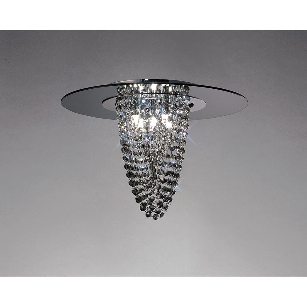 Oberon Ceiling 5 Light Polished Chrome/Smoked Mirror/Smoked Crystal