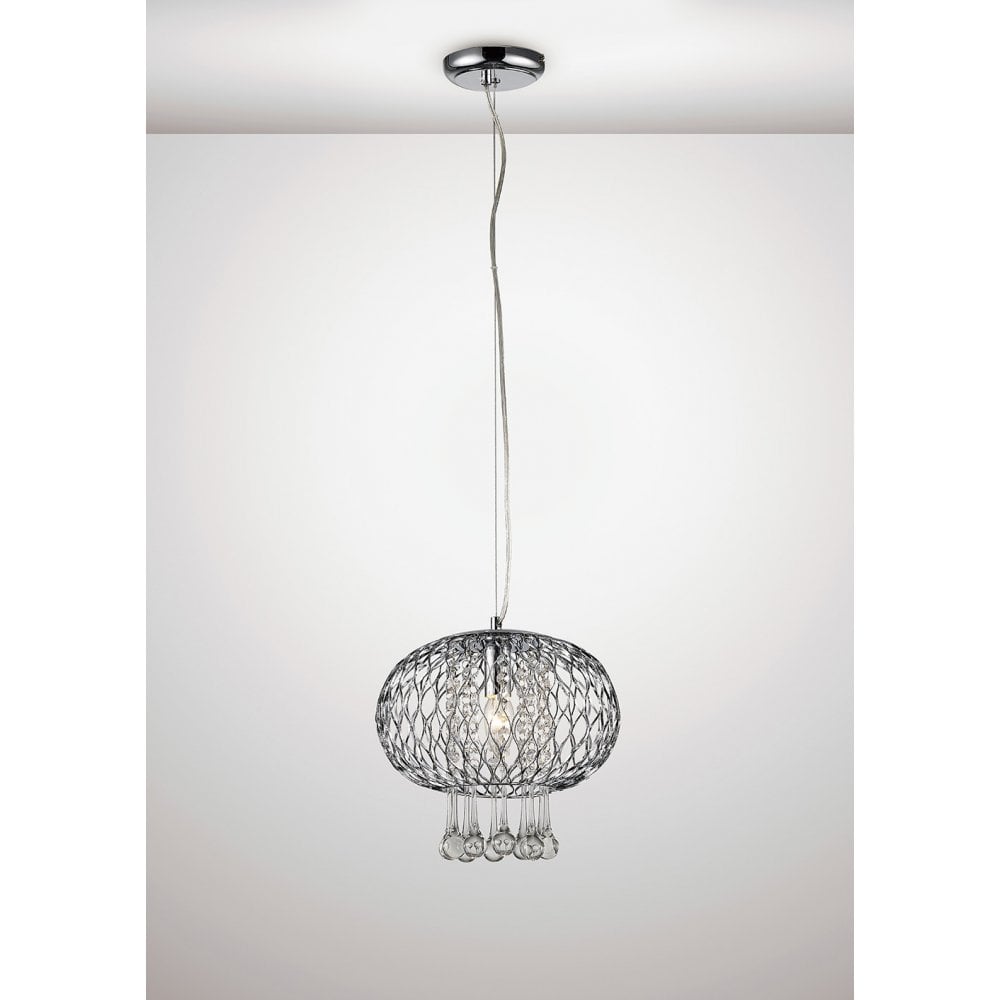 Chelsie Medium Polished Chrome/Clear Glass Pendant 1 Light