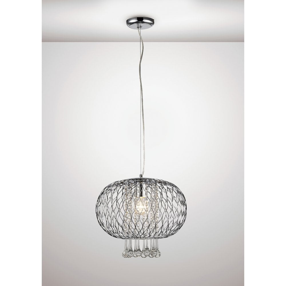 Chelsie Large Pendant 1 Light Polished Chrome / Clear Glass