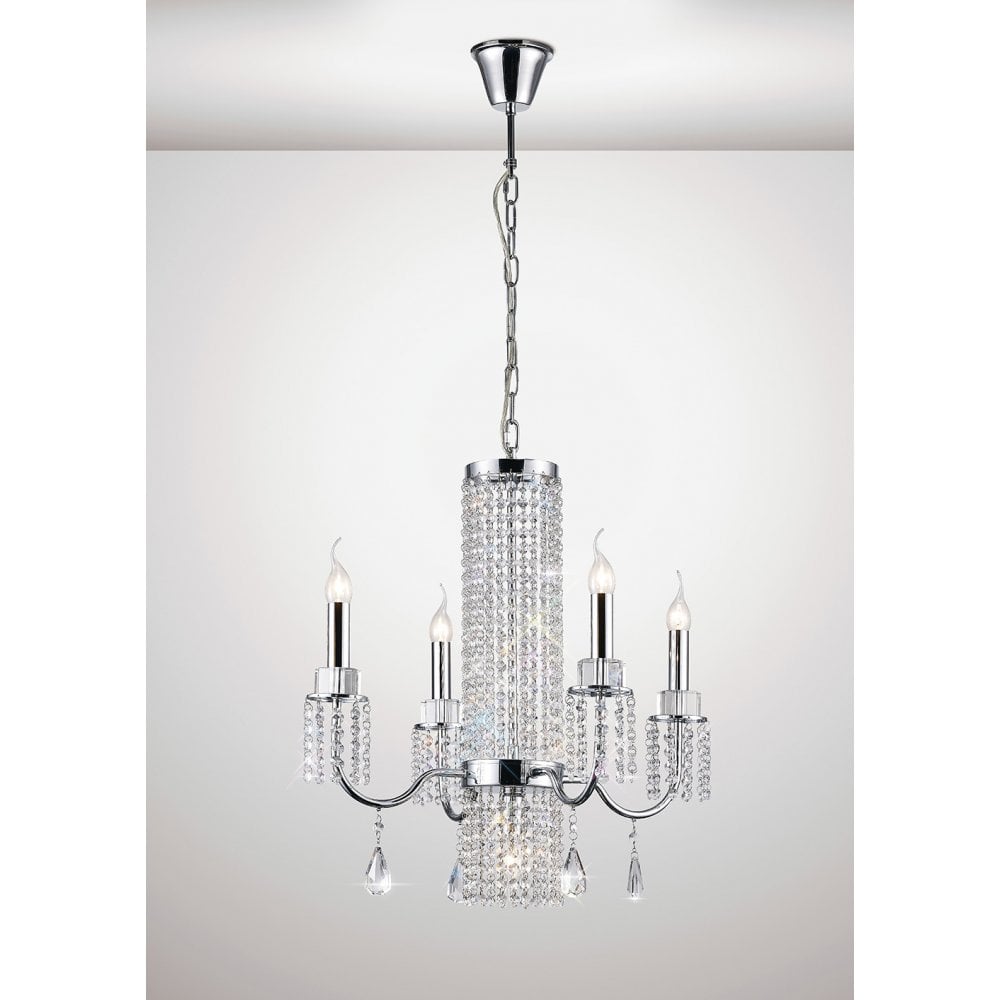 Emily Pendant 4 Light Polished Chrome/Crystal