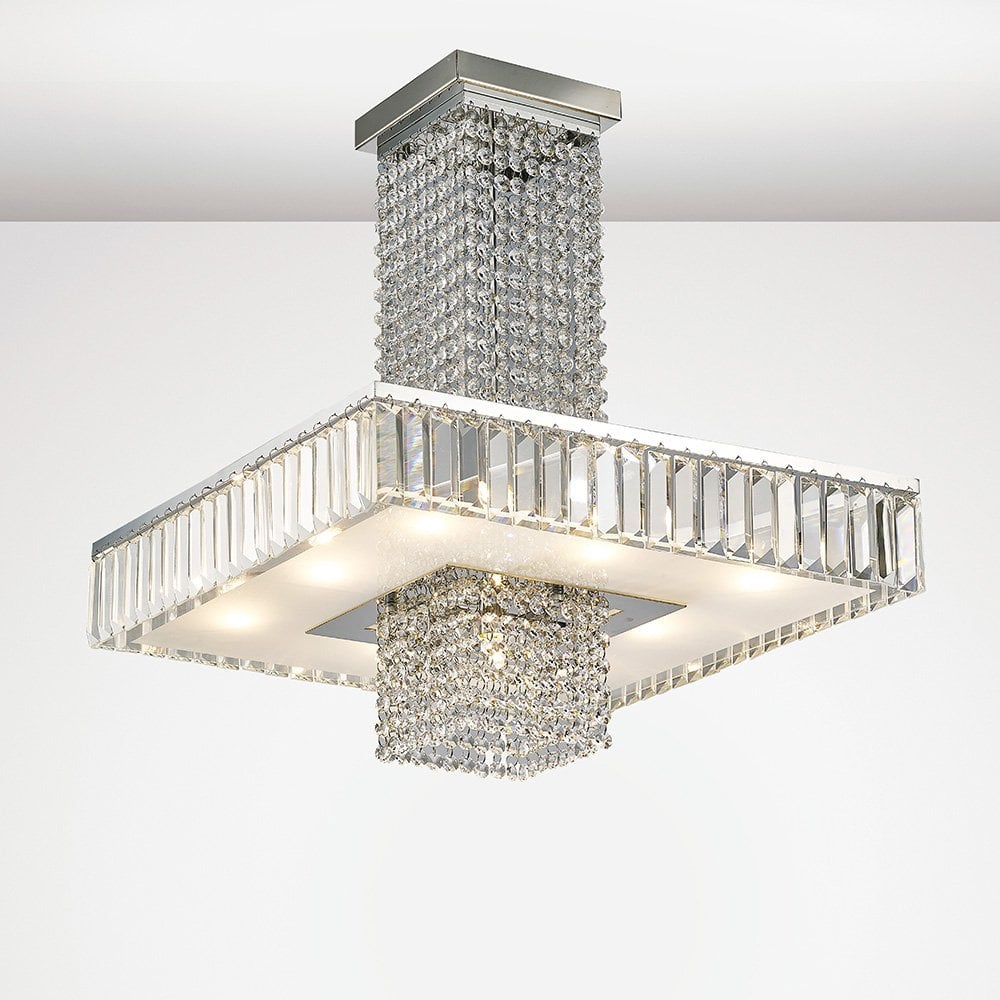 Ophelia Semi Ceiling 8 Light Polished Chrome/Crystal