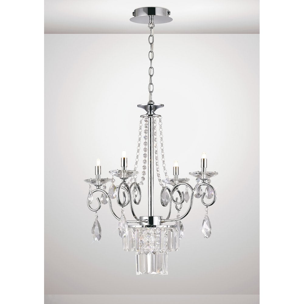 Eden Pendant 4 Light G9 Polished Chrome/Crystal