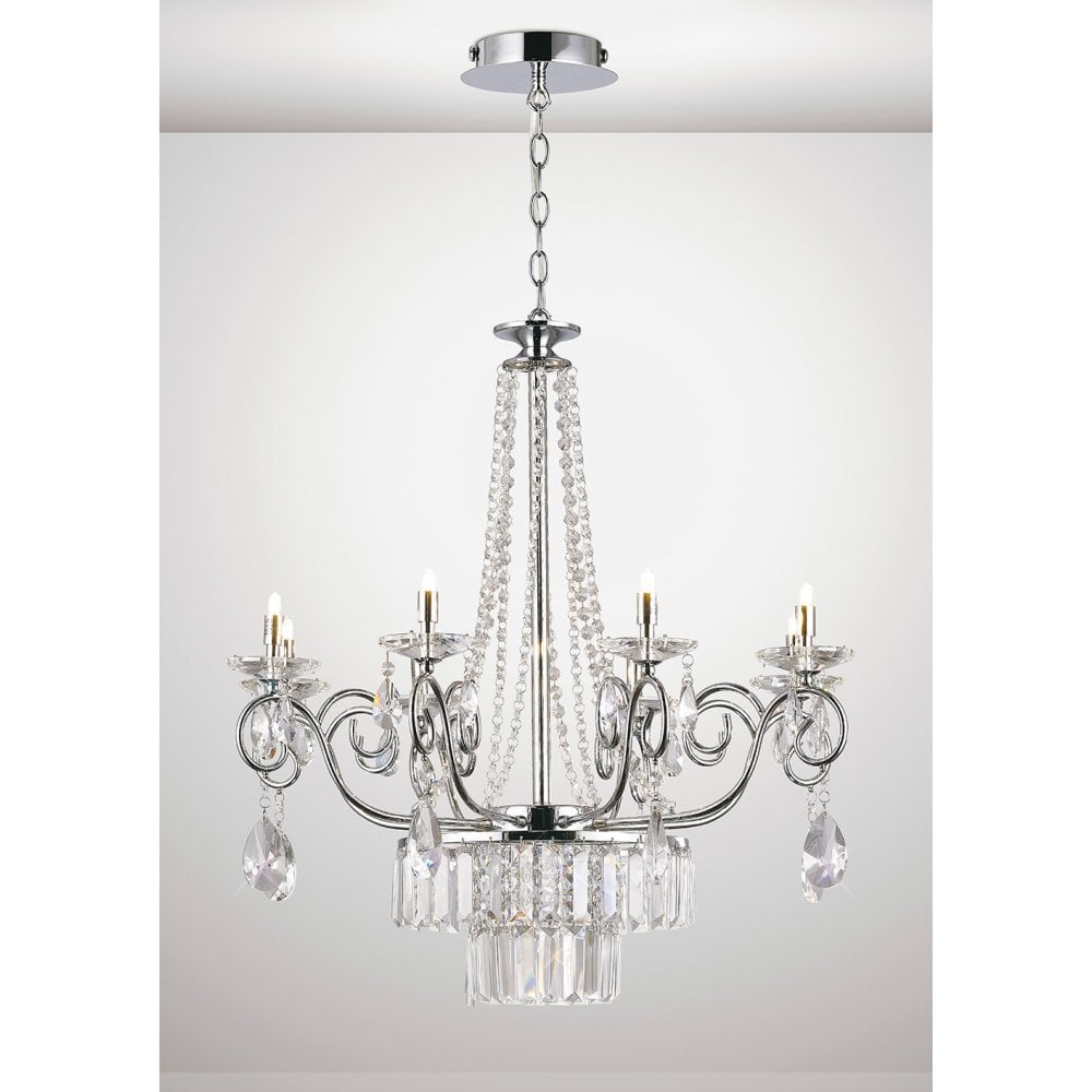 Eden Pendant 8 Light G9 Polished Chrome/Crystal