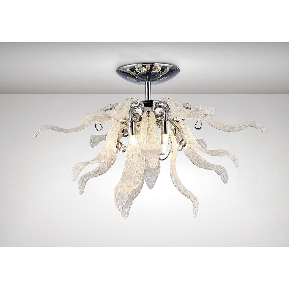 Lily Ceiling 6 Light G9 Polished Chrome/Sand Glass