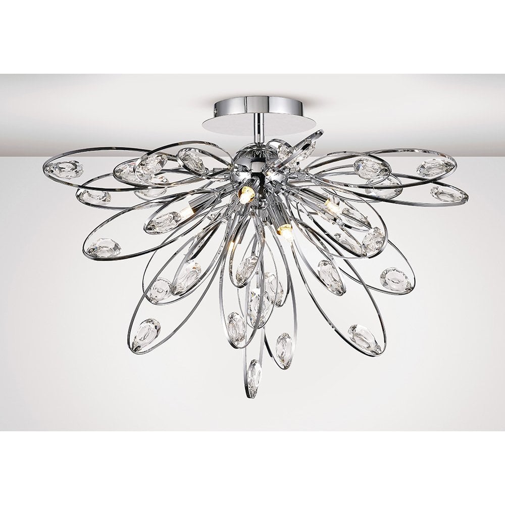 Harlow Ceiling 6 Light G9 Polished Chrome/Crystal