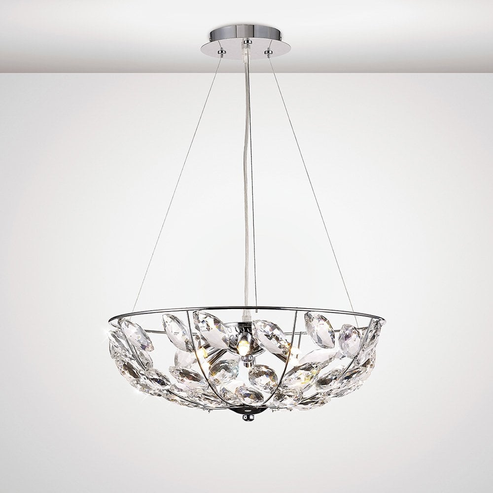 Galilea Pendant 6 Light G9 Polished Chrome/Crystal