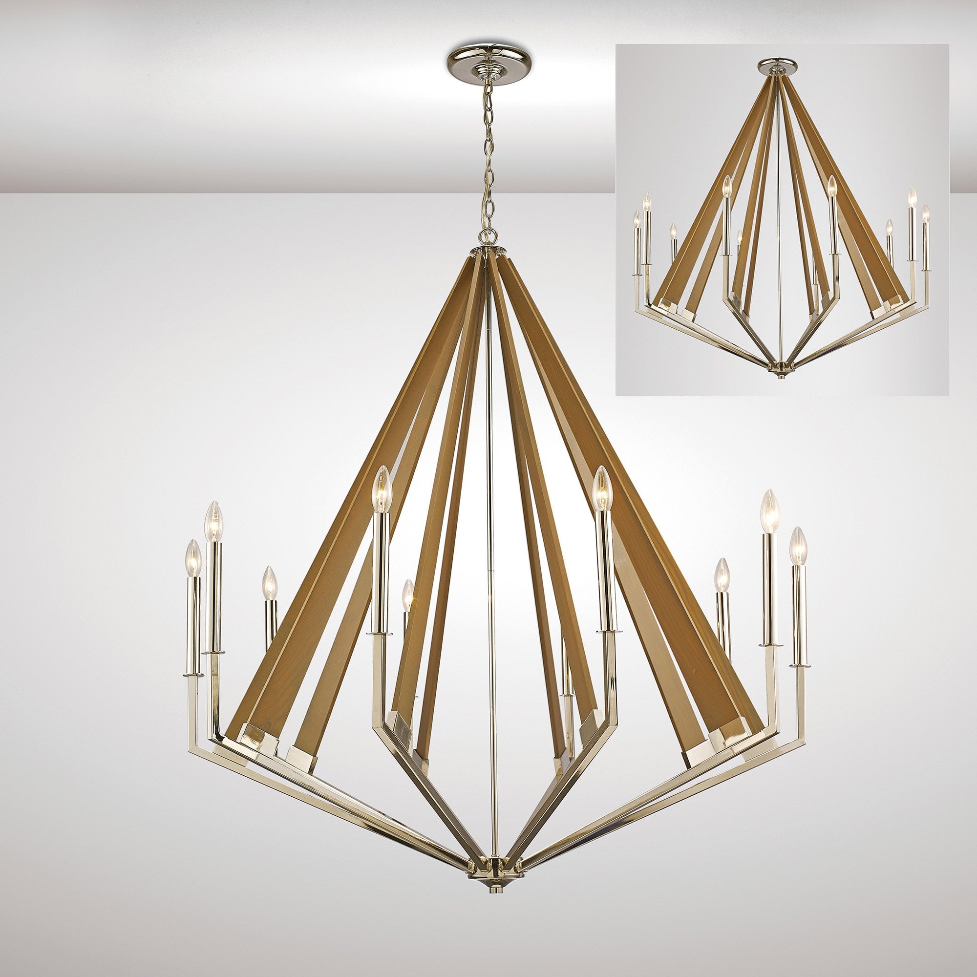 Hilton Modern Chrome Decagon Chandelier, 10 Light