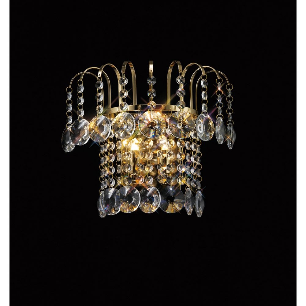 Rosina Wall Lamp Switched 2 Light French Gold/Crystal