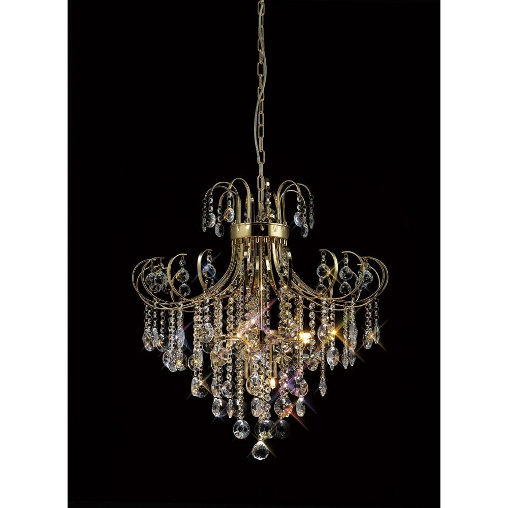 Rosina Pendant 7 Light French Gold/Crystal