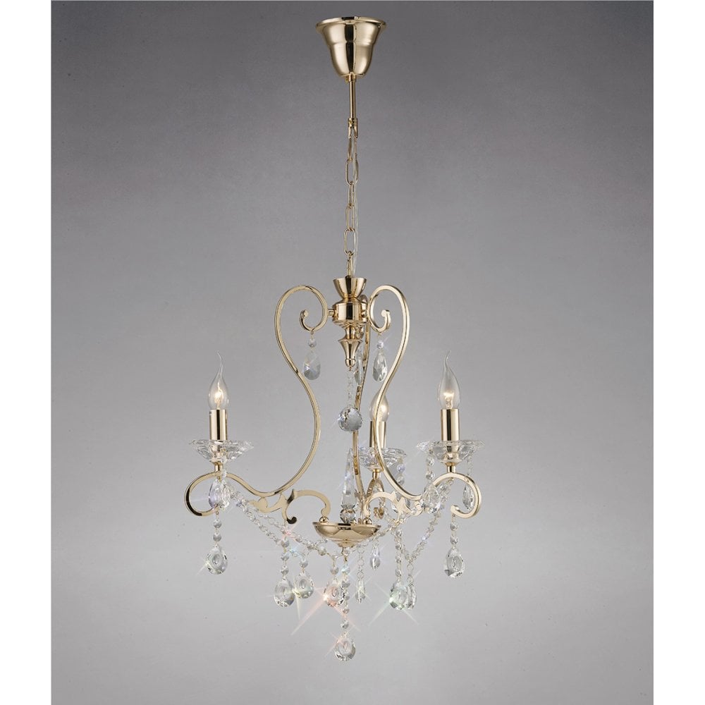 Vela Pendant 3 Light French Gold/Crystal