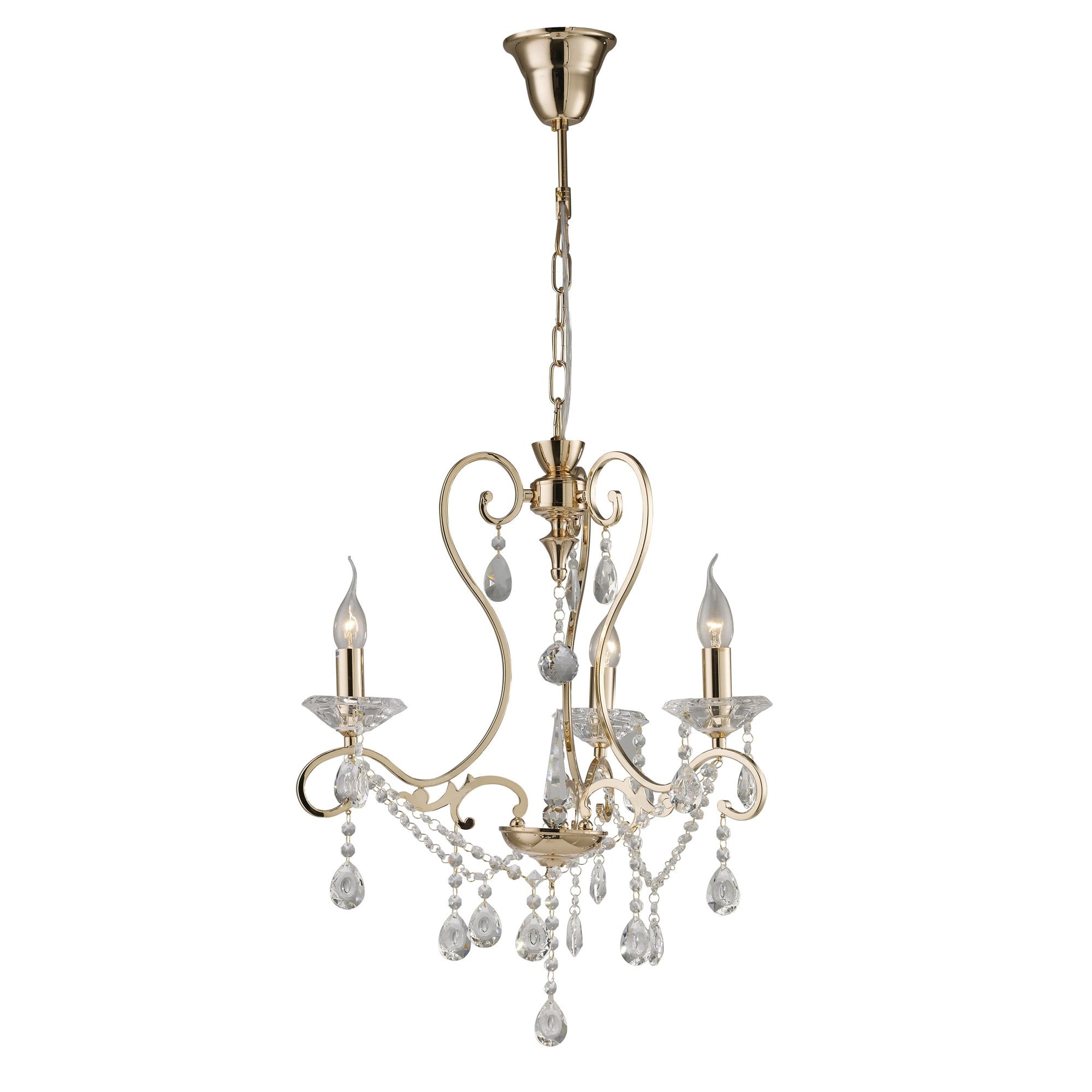 Vela Pendant 3 Light French Gold/Crystal