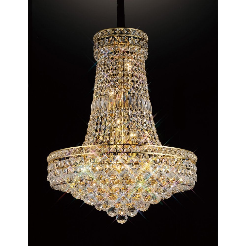 Frances Pendant 14 Light French Gold/Crystal