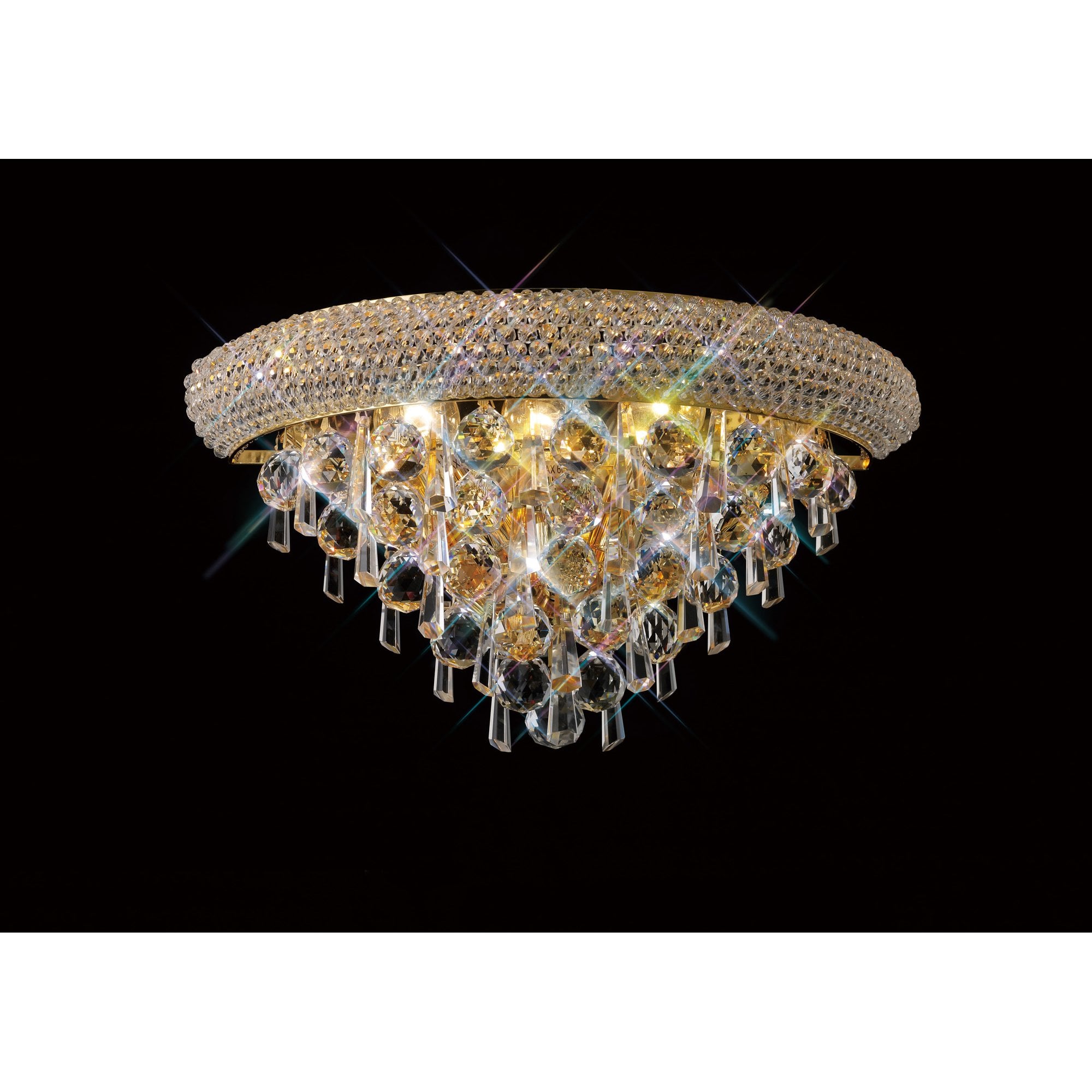 Alexandra Wall Lamp Medium 3 Light French Gold/Crystal