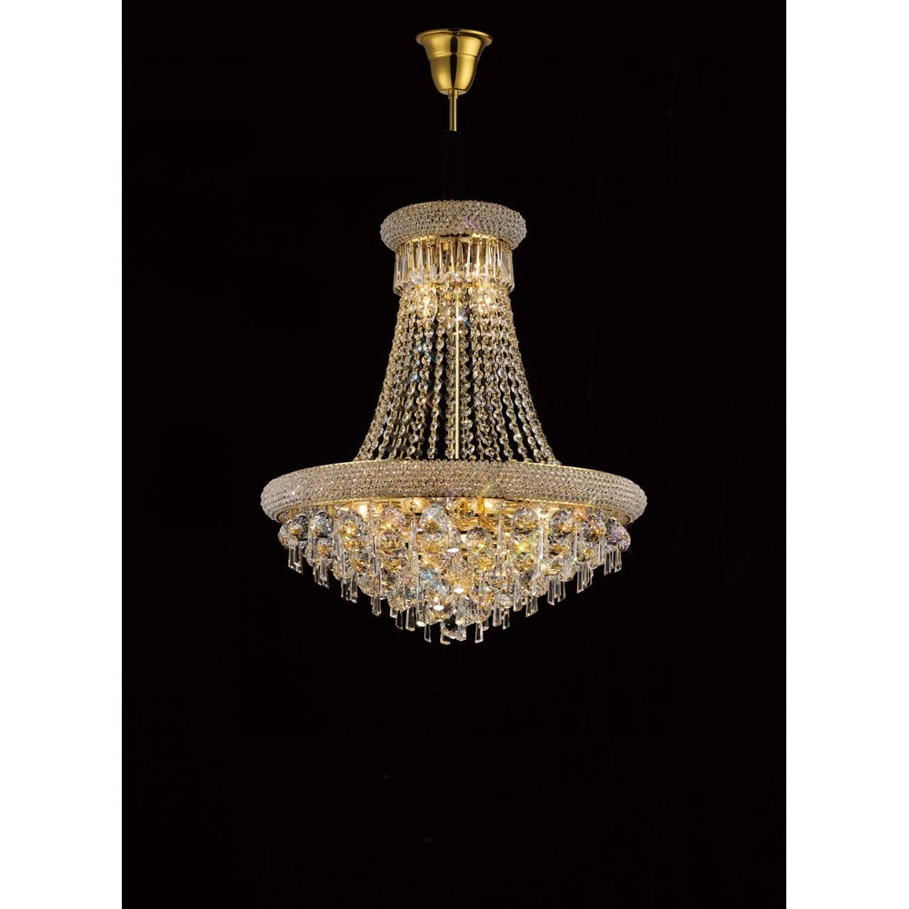 Alexandra Pendant 13 Light French Gold/Crystal