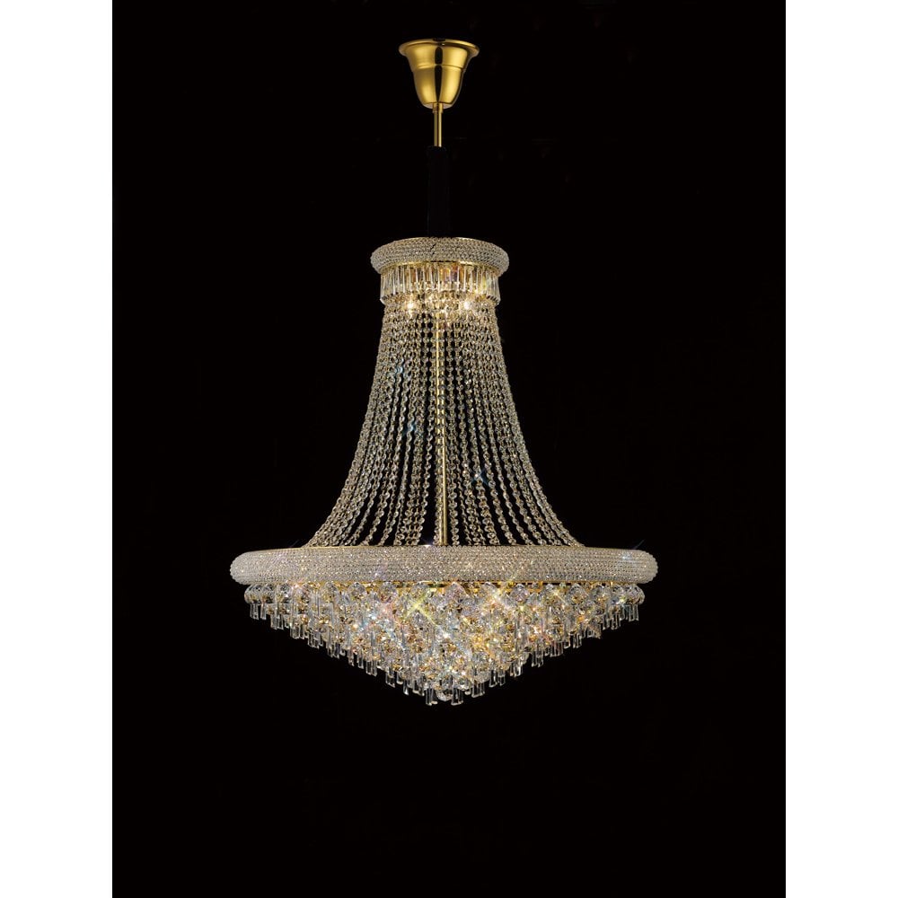 Alexandra Pendant 18 Light French Gold/Crystal