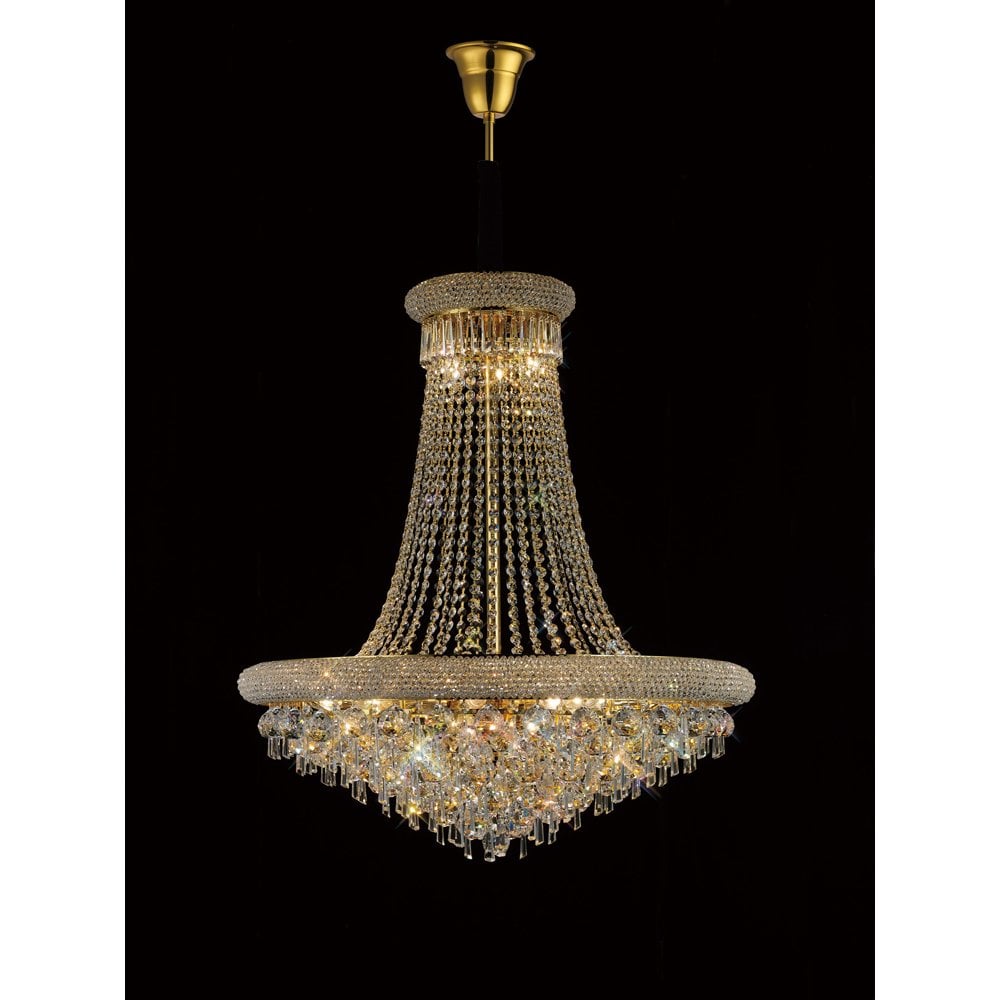 Alexandra Pendant 20 Light French Gold/Crystal