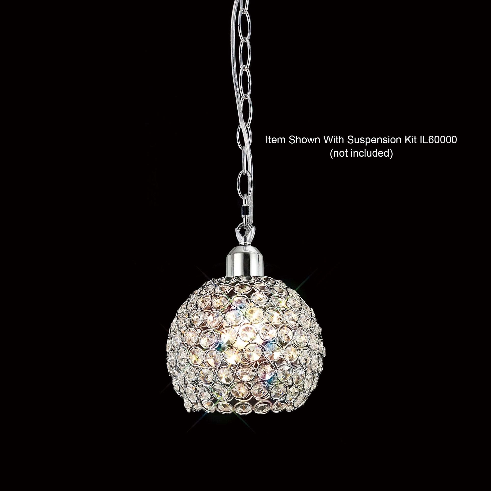 Kudo Ball Shade Non-Electric Polished Chrome/Crystal