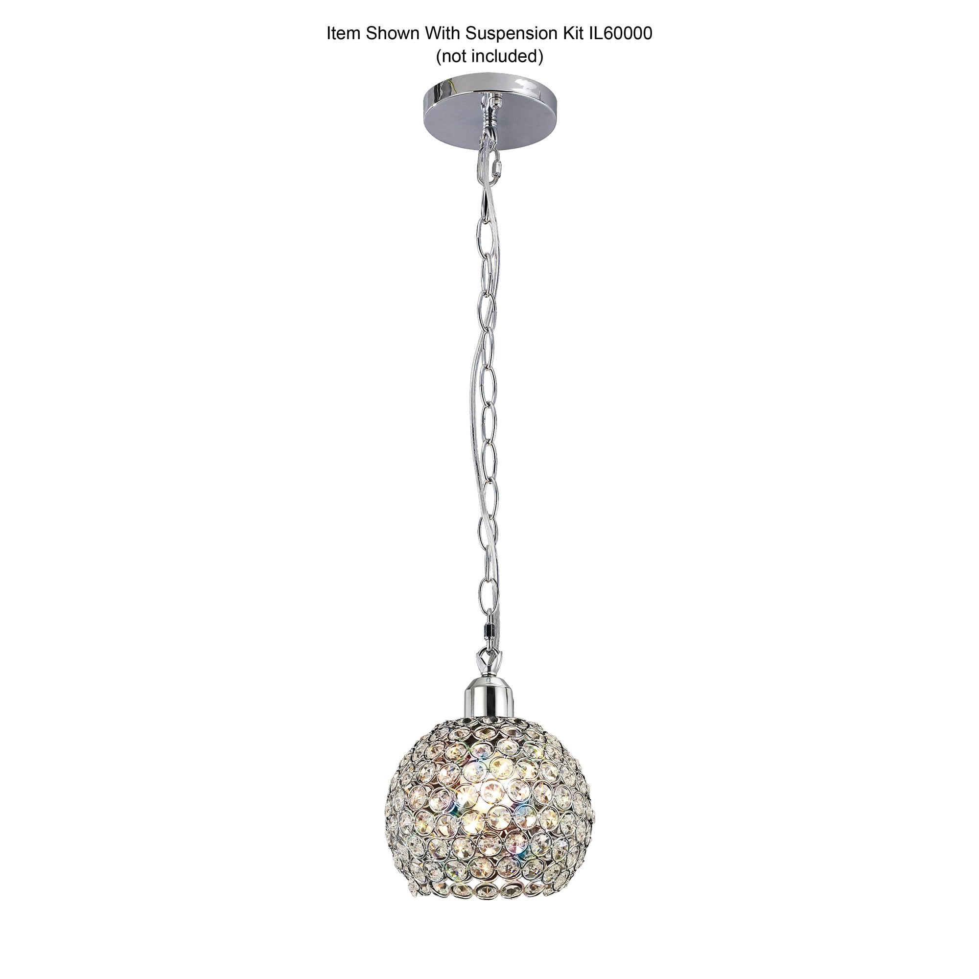 Kudo Ball Shade Non-Electric Polished Chrome/Crystal