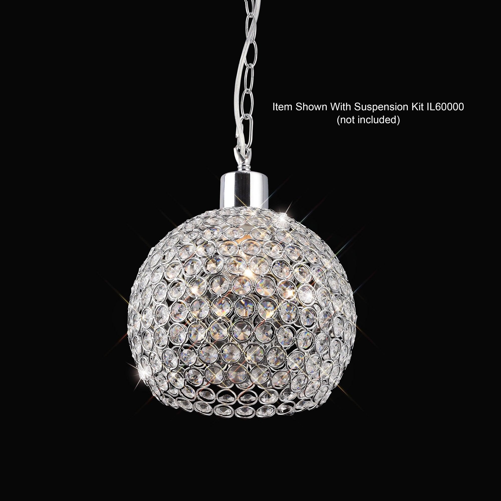 Kudo Crystal Ball Shade Non-Electric Polished Chrome/Crystal