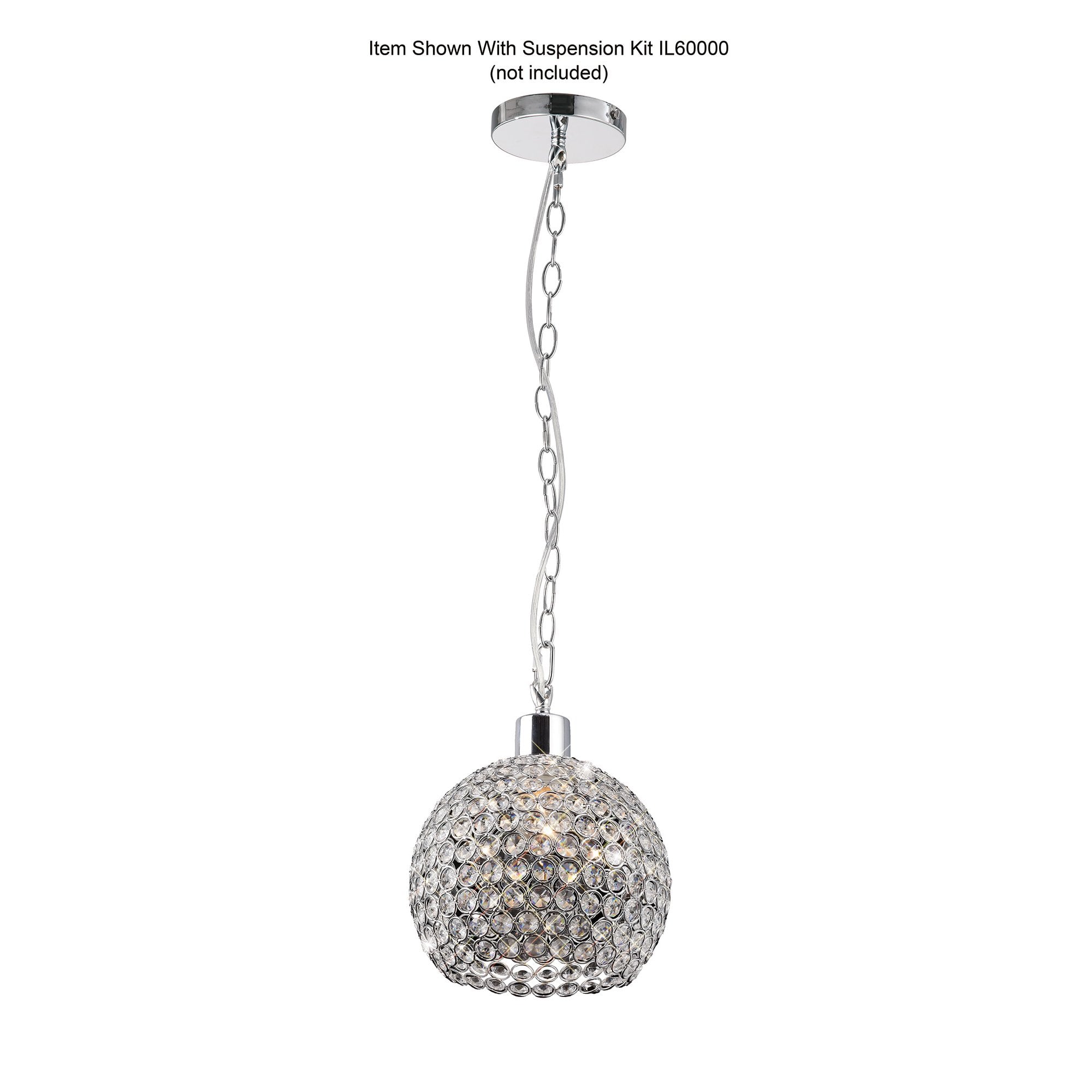 Kudo Crystal Ball Shade Non-Electric Polished Chrome/Crystal