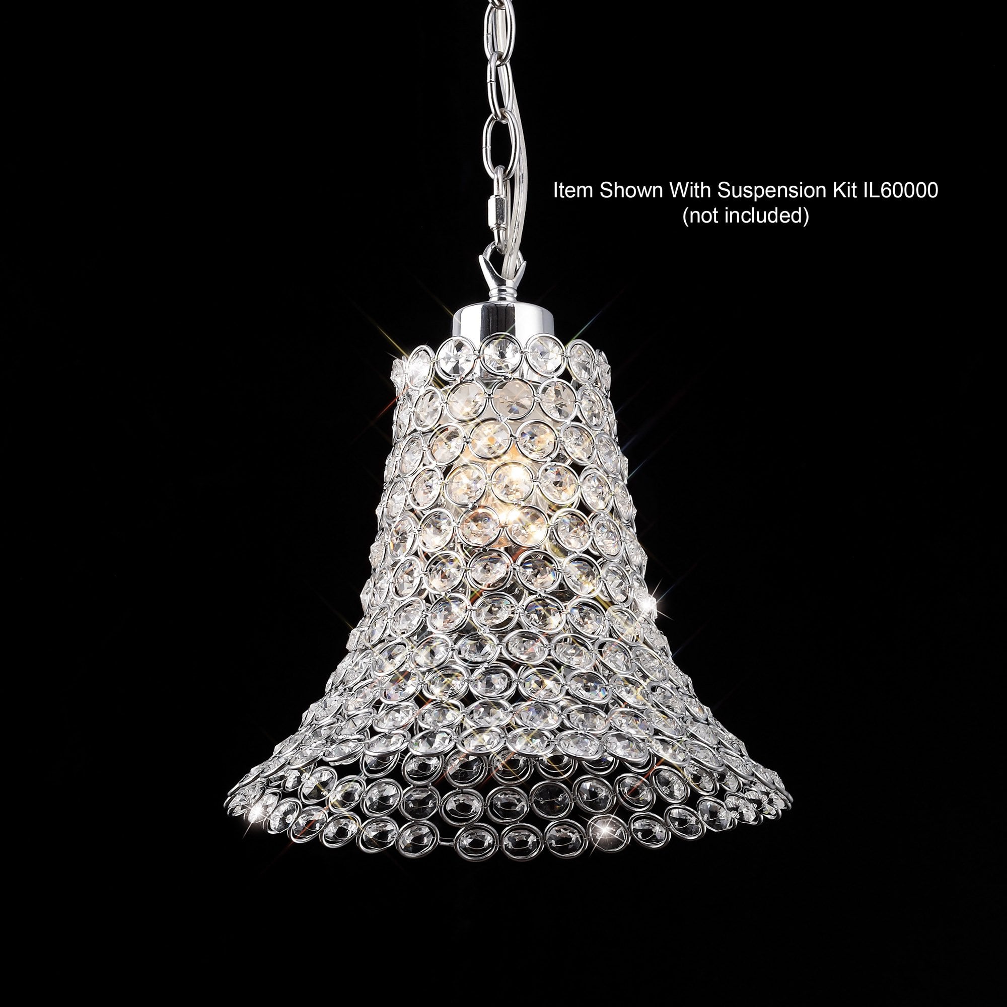 Kudo Crystal Cone Shade  Non-Electric Polished Chrome/Crystal