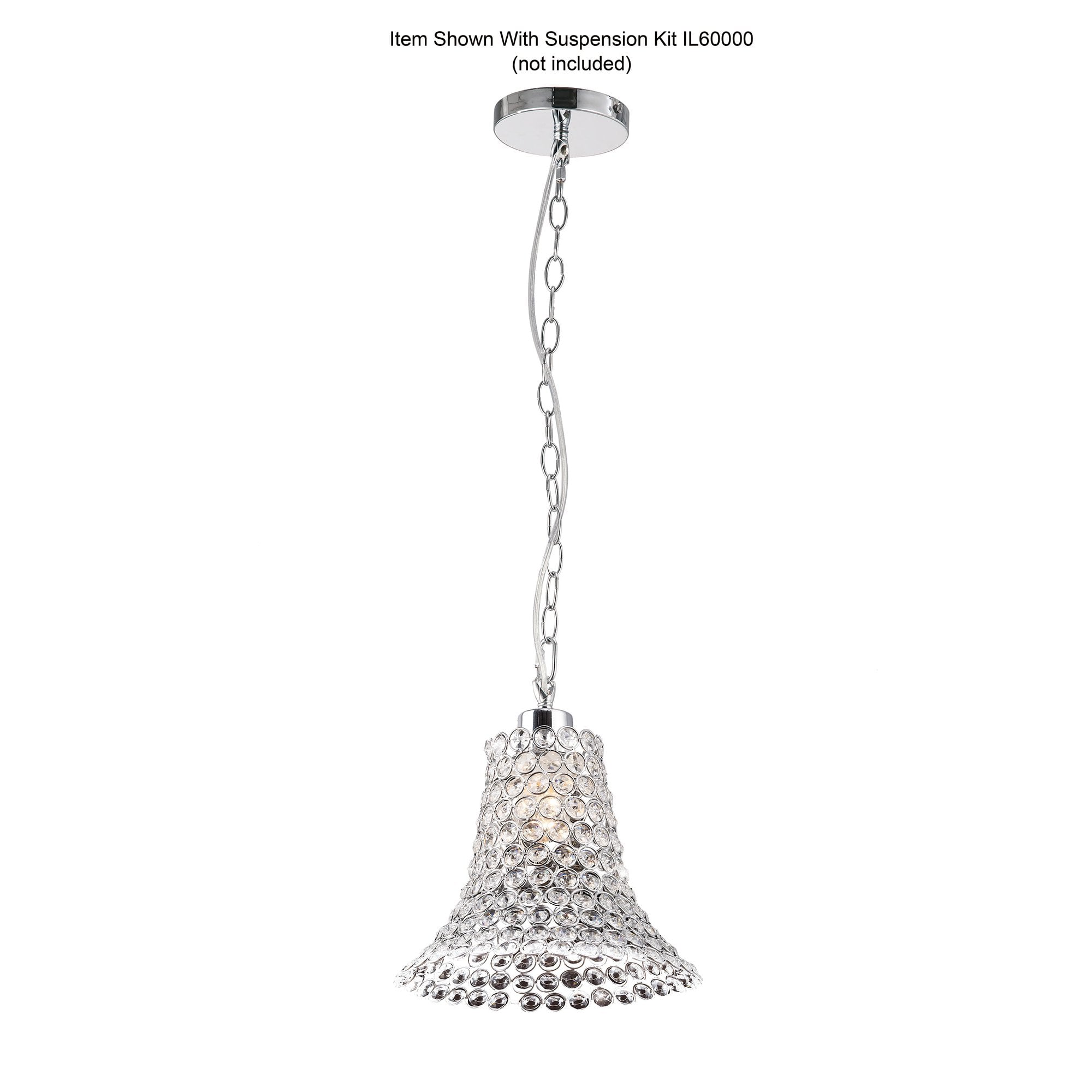 Kudo Crystal Cone Shade  Non-Electric Polished Chrome/Crystal