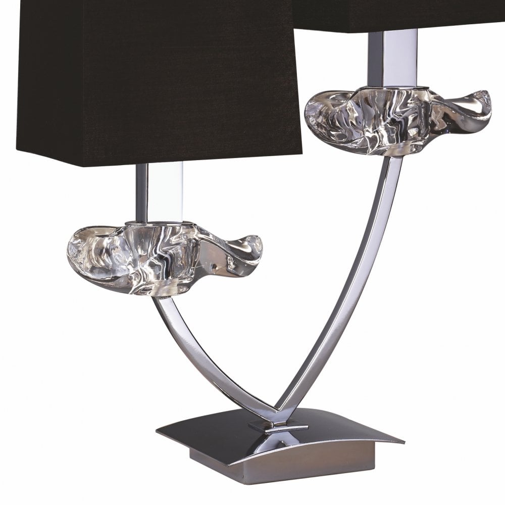 Akira Table Lamp 2 Light E14, Polished Chrome With Black Shades