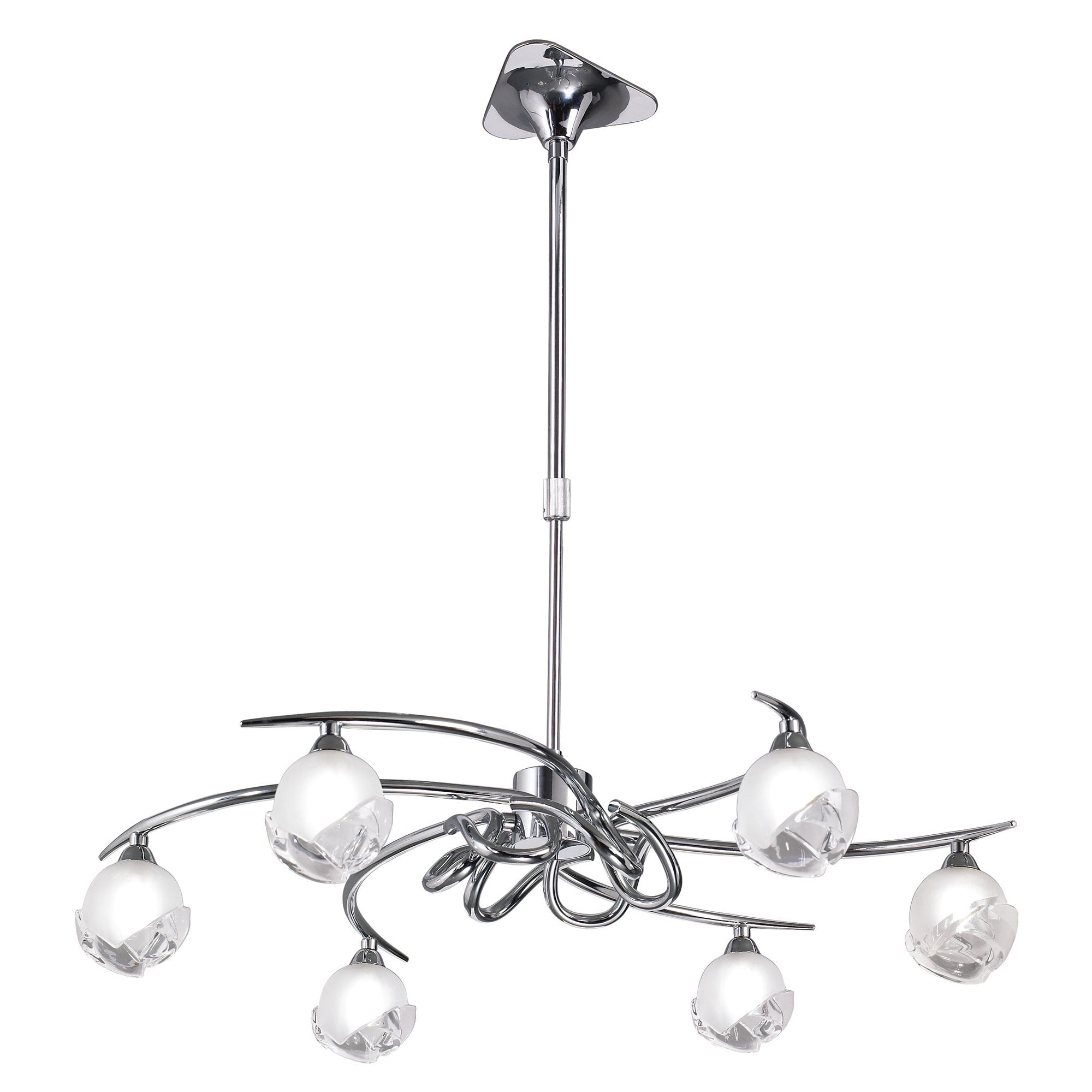 Fragma Telescopic Semi Flush Convertible 6 Light G9, Polished Chrome