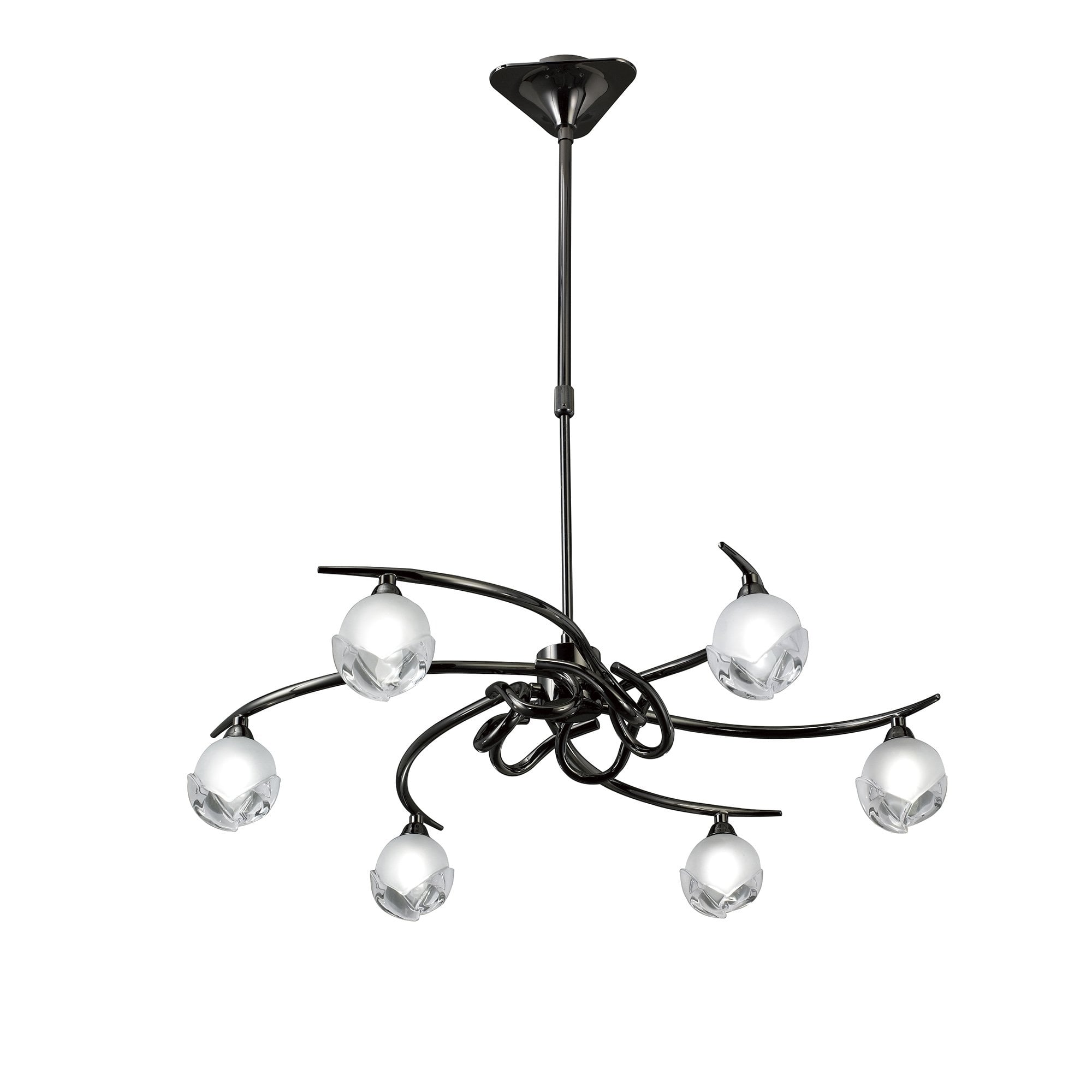 Fragma Telescopic Semi Flush Convertible 6 Light G9, Black Chrome