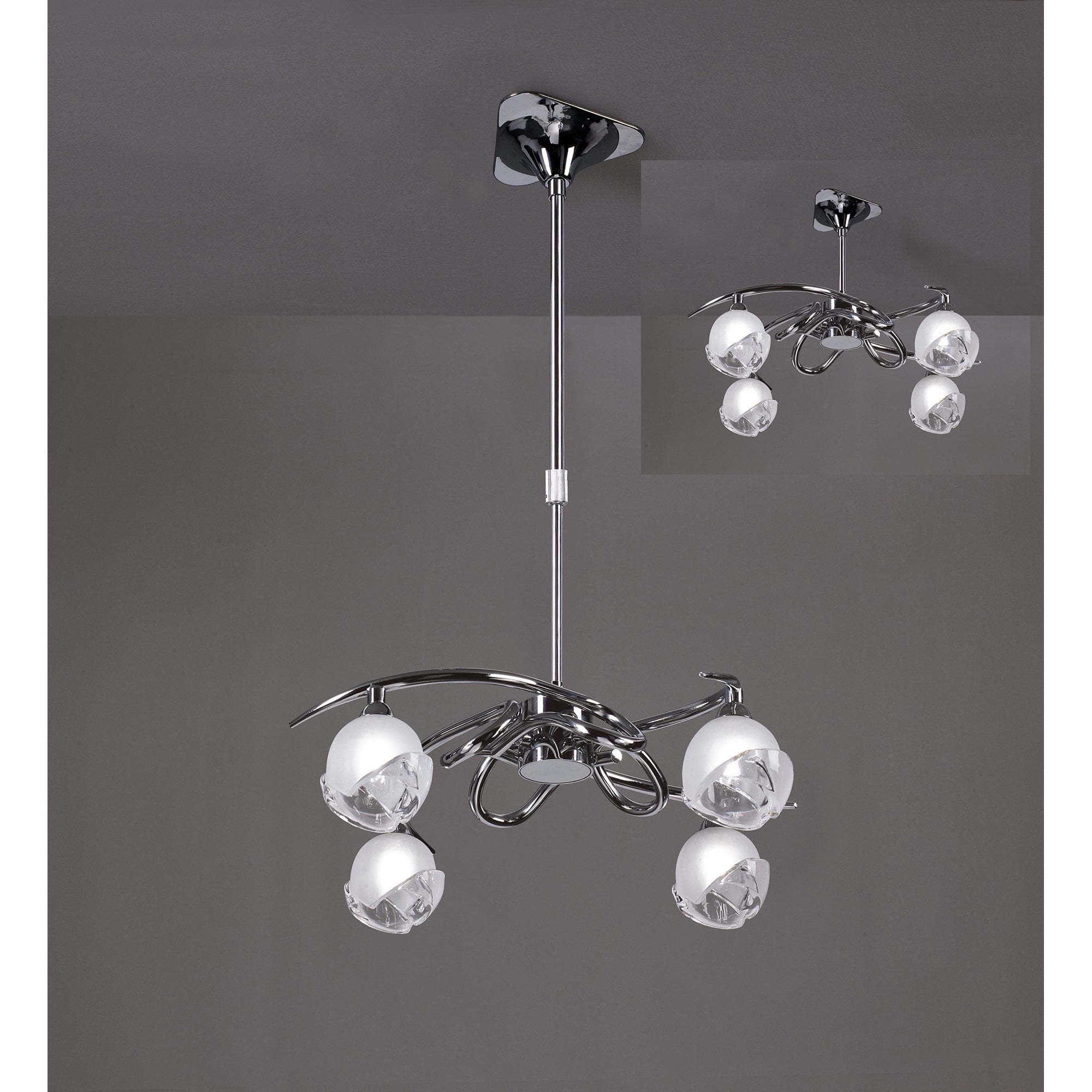 Fragma Telescopic Semi Flush Convertible 4 Light G9, Polished Chrome