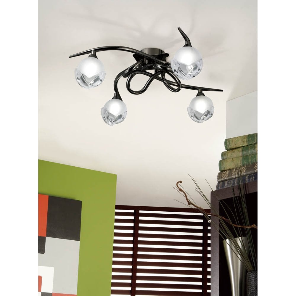 Fragma Ceiling 4 Light G9, Black Chrome