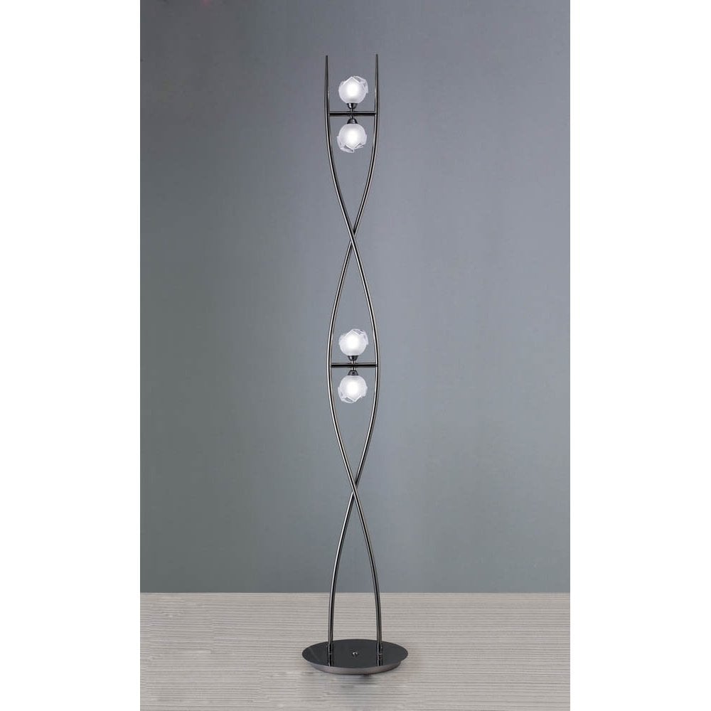 Fragma Floor Lamp 4 Light G9, Black Chrome