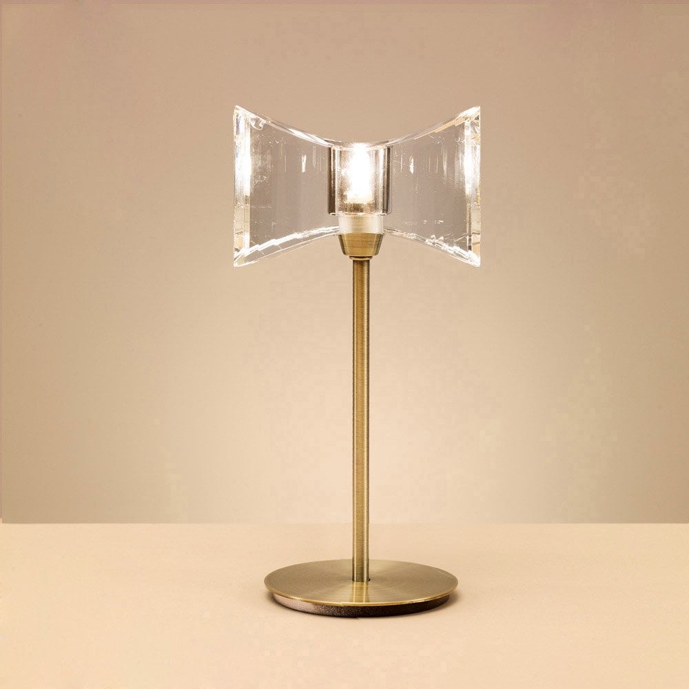 Kromo Table Lamp 1 Light G9 Sraight Frame, Antique Brass