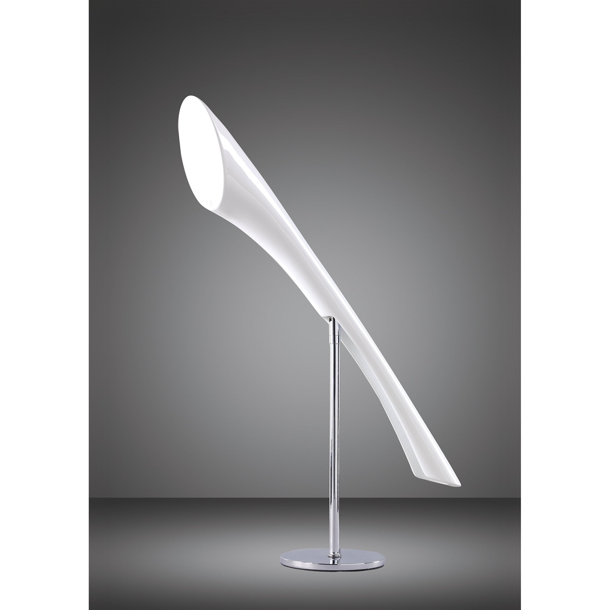 Pop Table Lamp 1 Light E27, Gloss White/White Acrylic/Polished Chrome