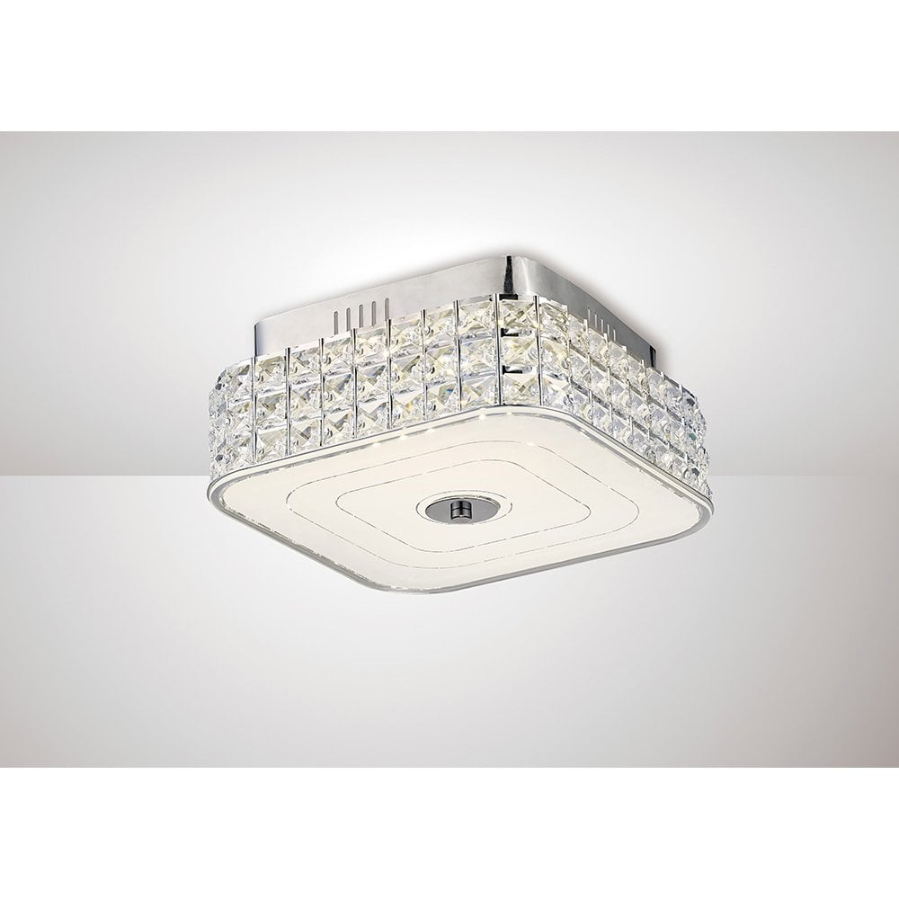 Hawthorne Square Ceiling 18W 1050lm LED 4000K Polished Chrome/Crystal