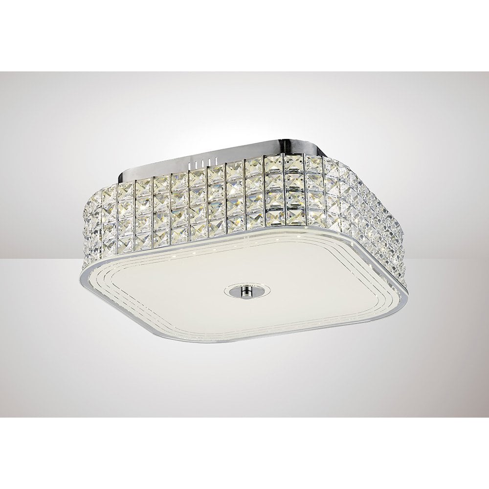 Hawthorne Square Ceiling 30W 1450lm LED 4000K Polished Chrome/Crystal