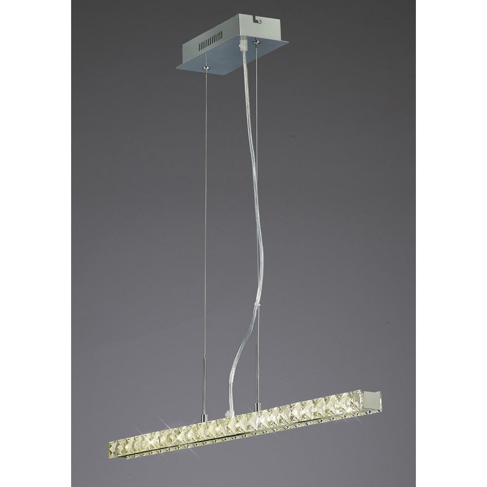 Galaxy Pendant Linear 12W LED 4000K Polished Chrome/Crystal