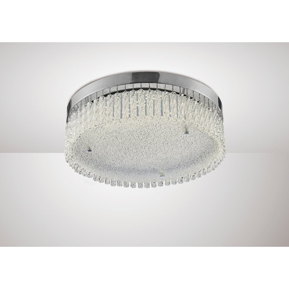 Aiden Large Round Ceiling 21W 1900lm LED 4200K Polished Chrome/Crystal