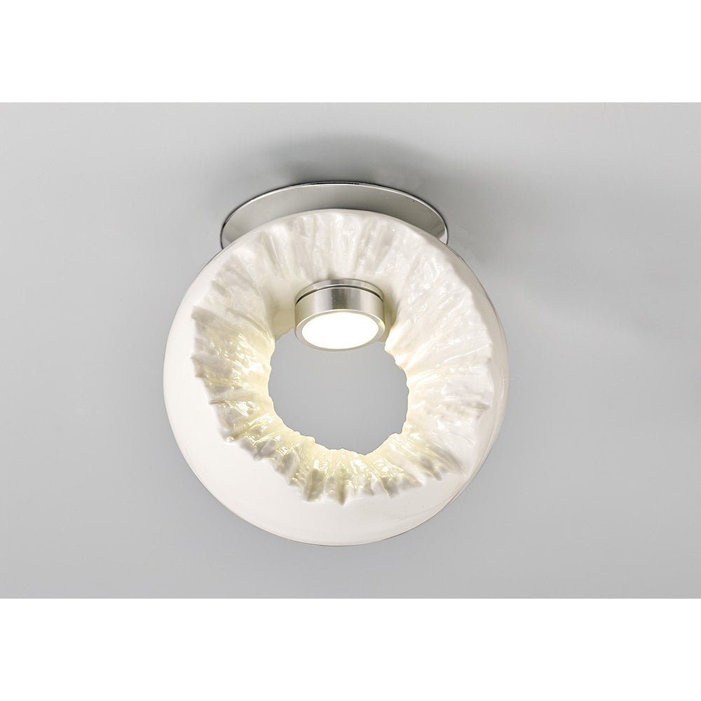 Salvio Ceiling Round Sculpture 1 x 3W LED Chrome/White