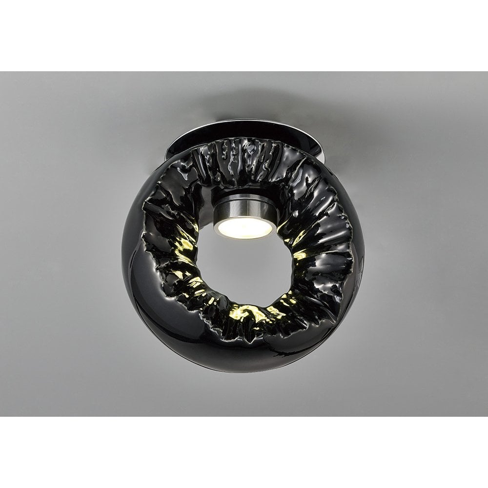 Salvio Ceiling Round Sculpture 1 x 3W LED Chrome/Black