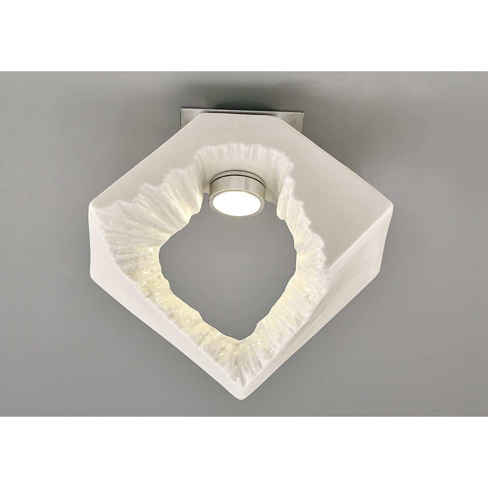 Salvio Ceiling Square Sculpture 1 x 3W LED Chrome/White