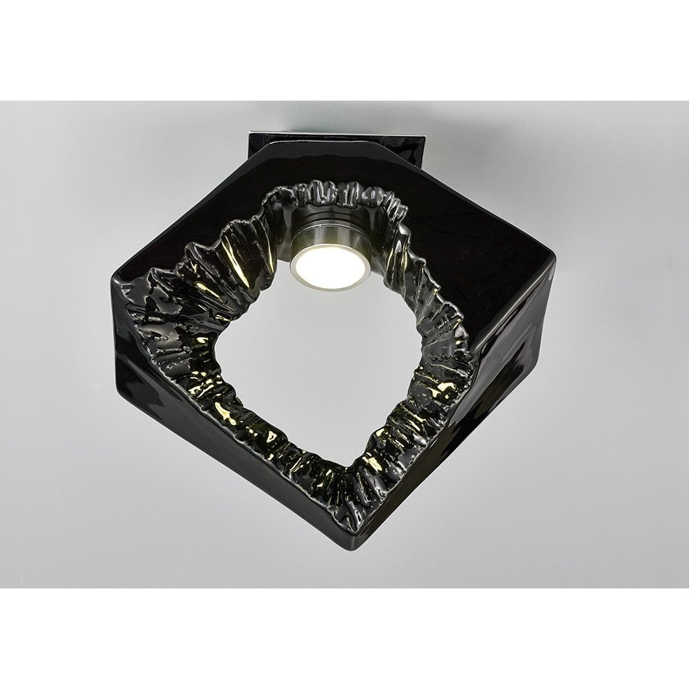 Salvio Ceiling Square Sculpture 1 x 3W LED Chrome/Black