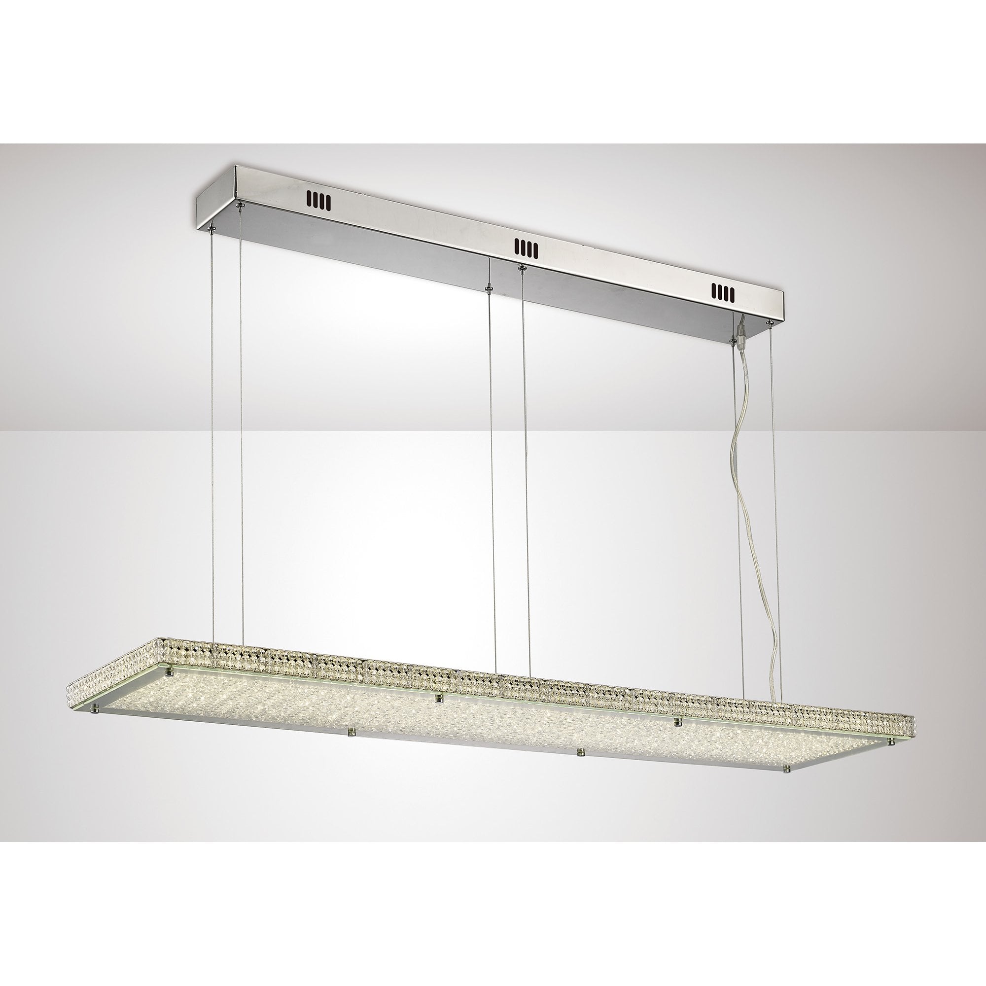 Amelia Pendant 68W 6120lm LED C/W Remote 3000/6000K Stainless Steel/Crystal