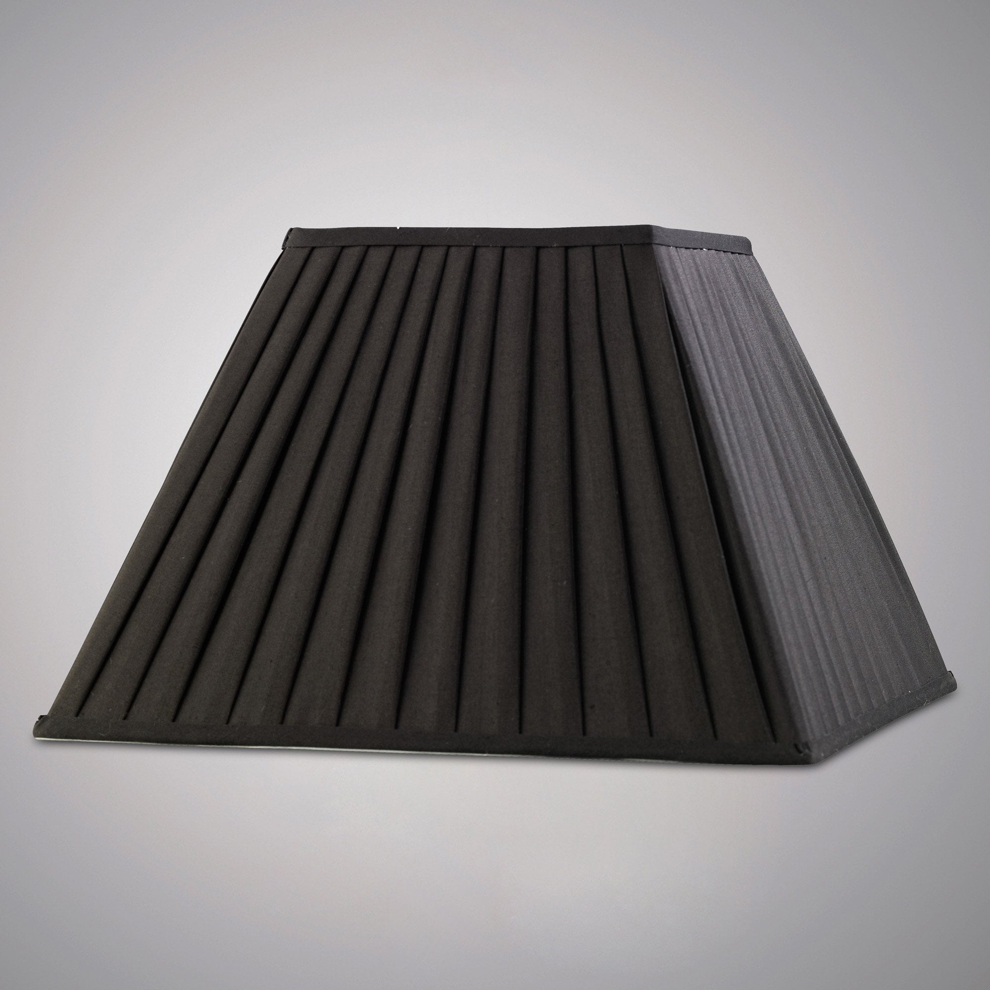 Leela Square Pleated Fabric Shade Black 200/400mm x 275mm