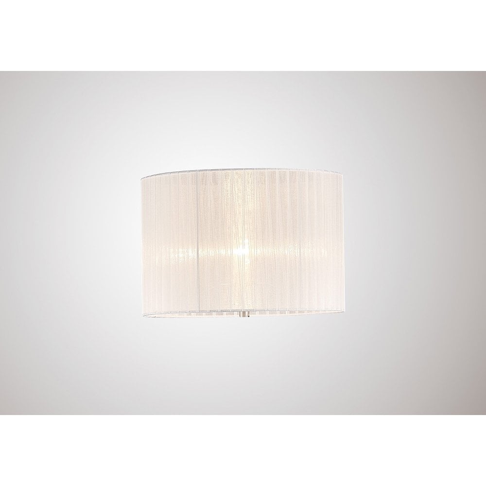 Florence Round Organza Shade White 360mm x 230mm, Suitable For Table Lamp