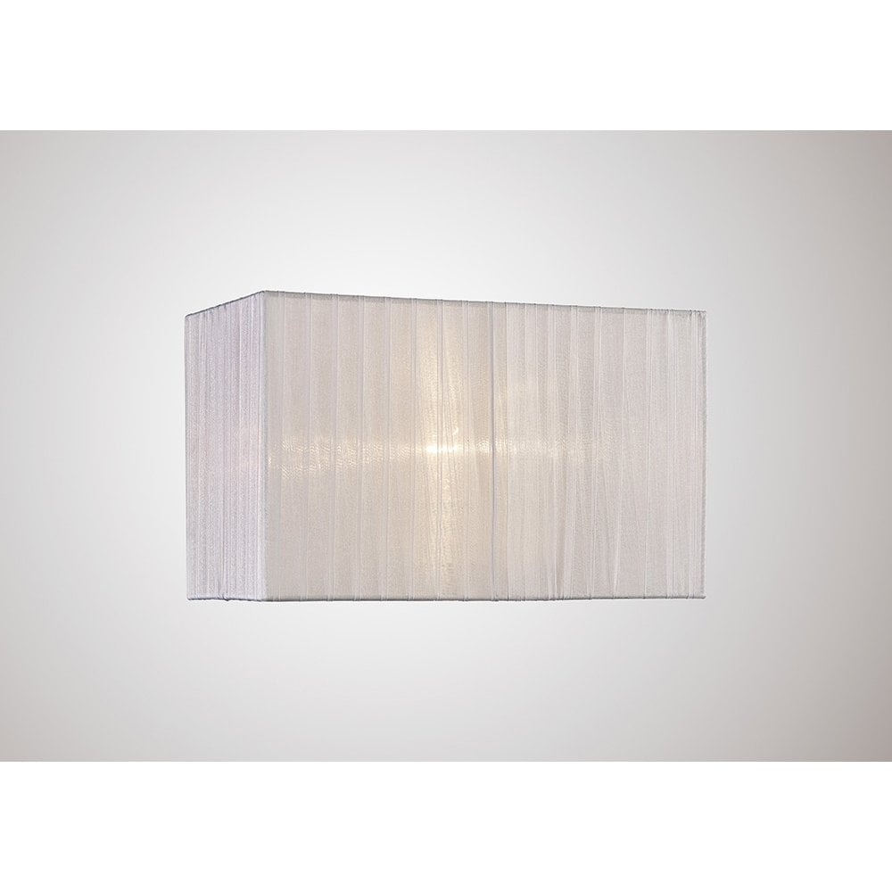 Florence Rectangle Organza Shade, 380x190x230mm, White, For Table Lamp