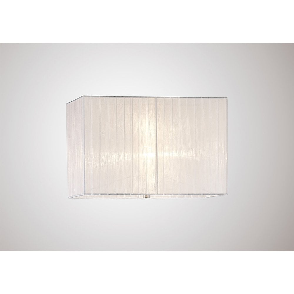 Florence Rectangle Organza Shade, 400x210x260mm, Cream, White, For Floor Lamp